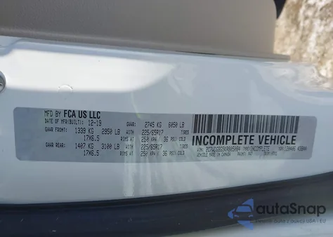 2019 Dodge Grand Caravan Se z USA, uszkodzony, nr VIN 2C7WDGBG5KR805084